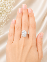 5.27cttw White Gold Oval Lab Diamond Ring