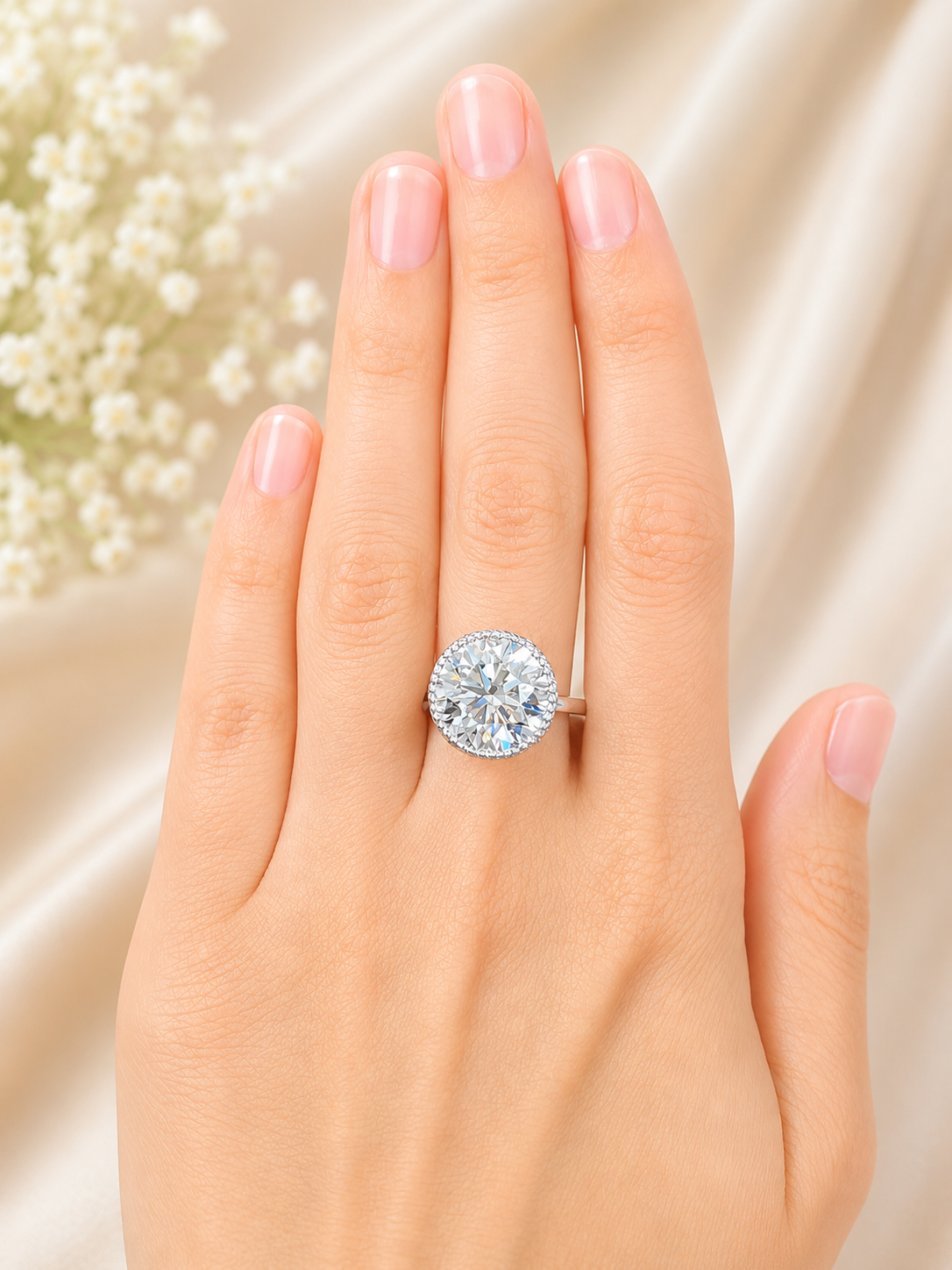 IGI 6.03cttw White Gold Round Lab Diamond Ring