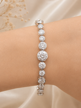 White Gold 10.22ct Round Lab Diamond 7" Bracelet