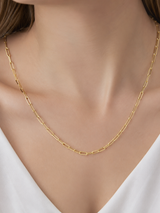 Yellow Gold Paper Clip Chain