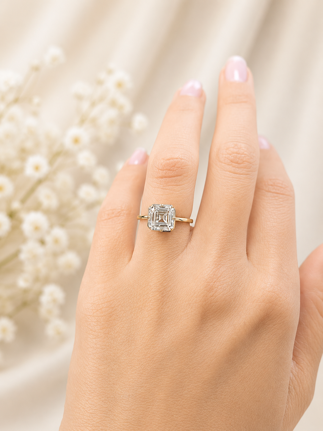 2.02CT Asscher Lab Diamond Ring