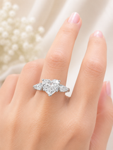 EGL Certified 2.50cttw Heart Shape White Gold Lab Diamond Ring