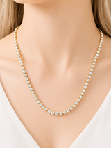 6.44cttw Yellow Gold Bezel Set Round Lab Diamond 16" Necklace