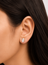 2.04Cttw Bezel Set Yellow Gold Marquise Shape Lab Diamond Earring