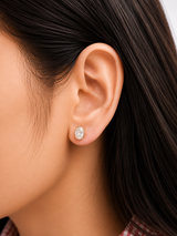2.06Cttw Bezel Set Yellow Gold Oval Shape Lab Diamond Earring