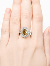 1.74ct Yellow Sapphire White Gold Natural Diamond Ring