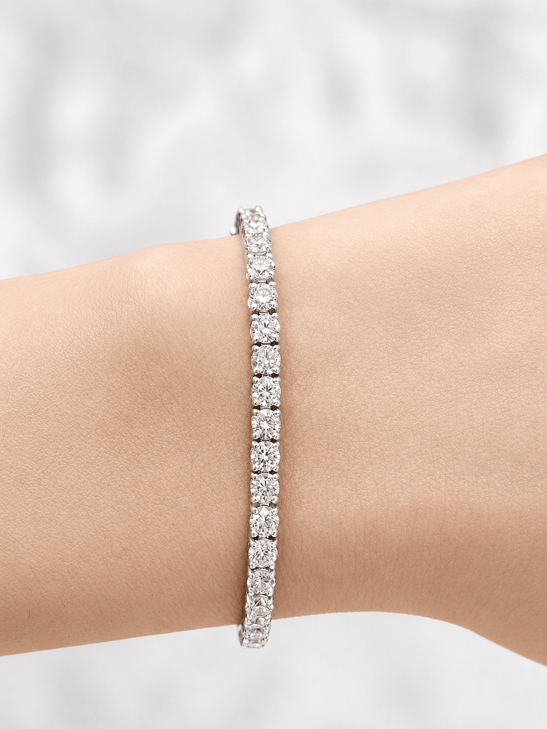 5.53ct White Gold Lab Diamond 7" Tennis Bracelet