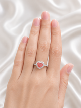 1.45ct White Gold Pink Heart Shape Lab Diamond Ring