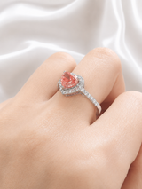 1.45ct White Gold Pink Heart Shape Lab Diamond Ring