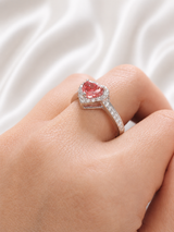 1.47ct White Gold Pink Heart Shape Lab Diamond Ring