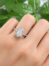 1.76ct White Gold Shield Shaped Lab Diamond Ring