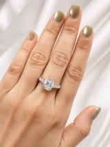 1.40ct White Gold & Yellow Gold Emerald Lab Diamond Ring