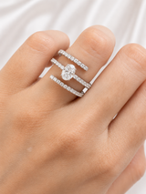 1.90ct White Gold Oval Lab Diamond Ring