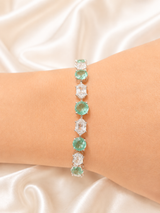 20.06cttw Hexagone & Green Round Lab Diamond 7" Bracelet