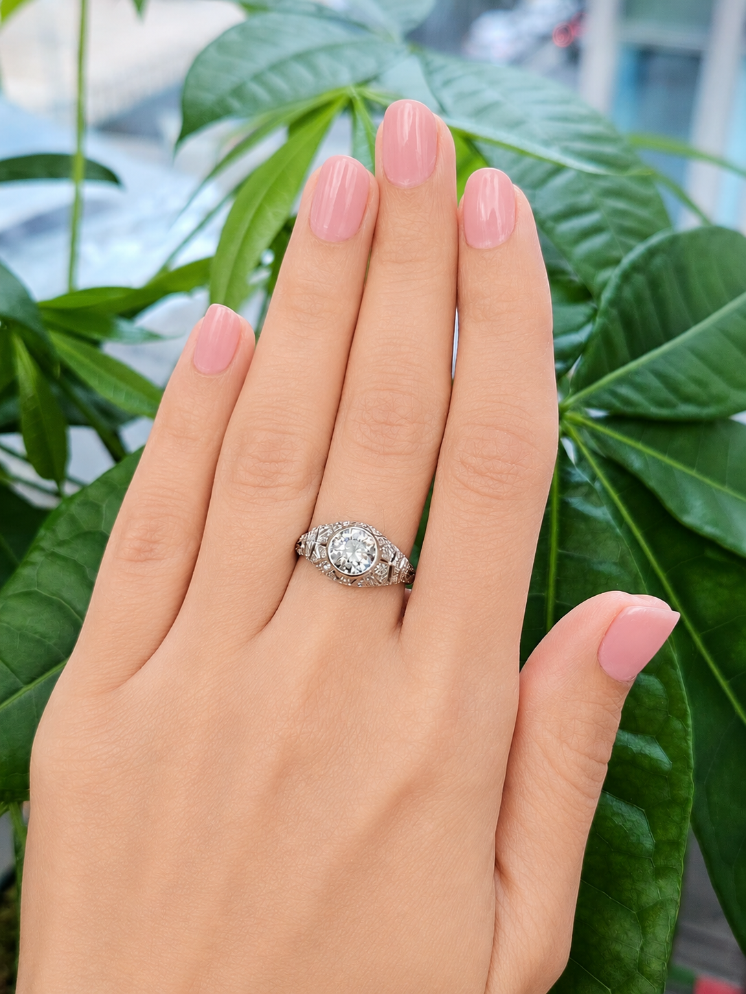 1cttw Natural Lab Diamond Platinum Ring