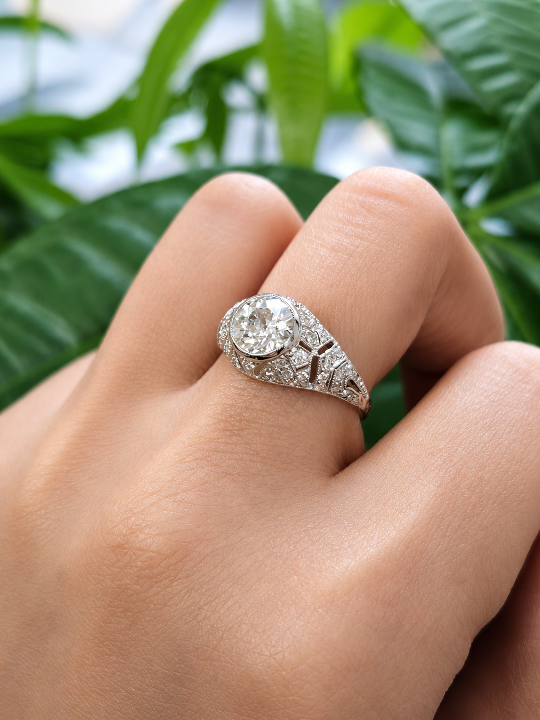1cttw Natural Lab Diamond Platinum Ring