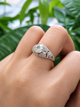 1cttw Natural Lab Diamond Platinum Ring
