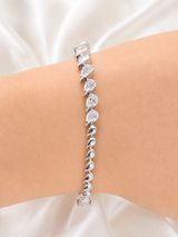 4.15Cttw White Gold Pear Shaped Lab Diamond 7" Bracelet