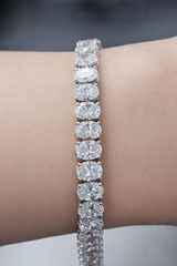 16.61CTTW OVAL 7" LAB DIAMOND TENNIS BRACELET
