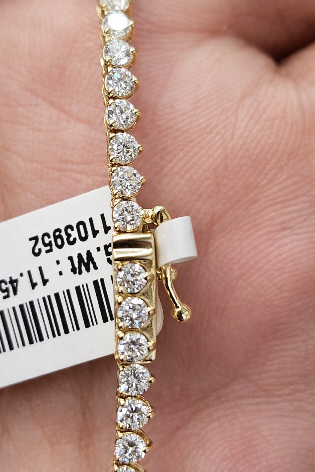 7.620cttw Yellow Gold Lab Diamond 17.15" Tennis Necklace