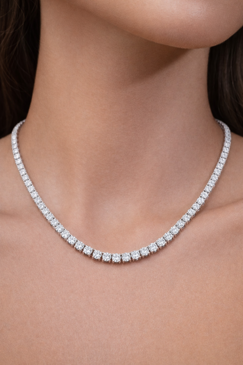 20.710cttw White Gold Lab Diamond 17" Tennis Necklace