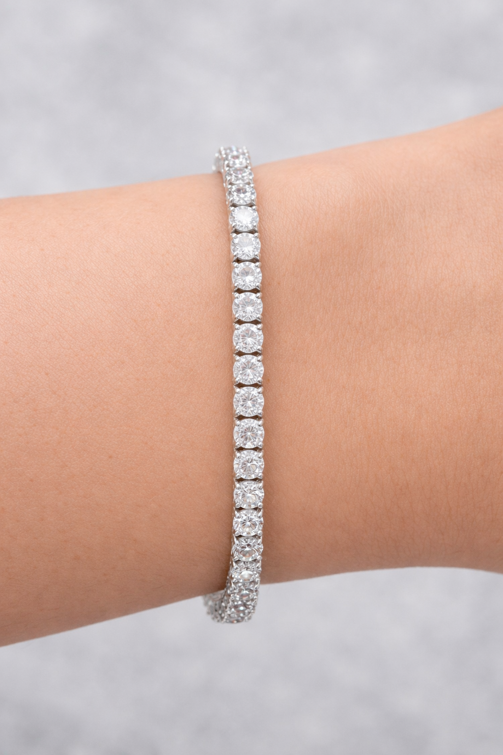 4.350cttw White Gold Lab Diamond 7" Tennis Bracelet