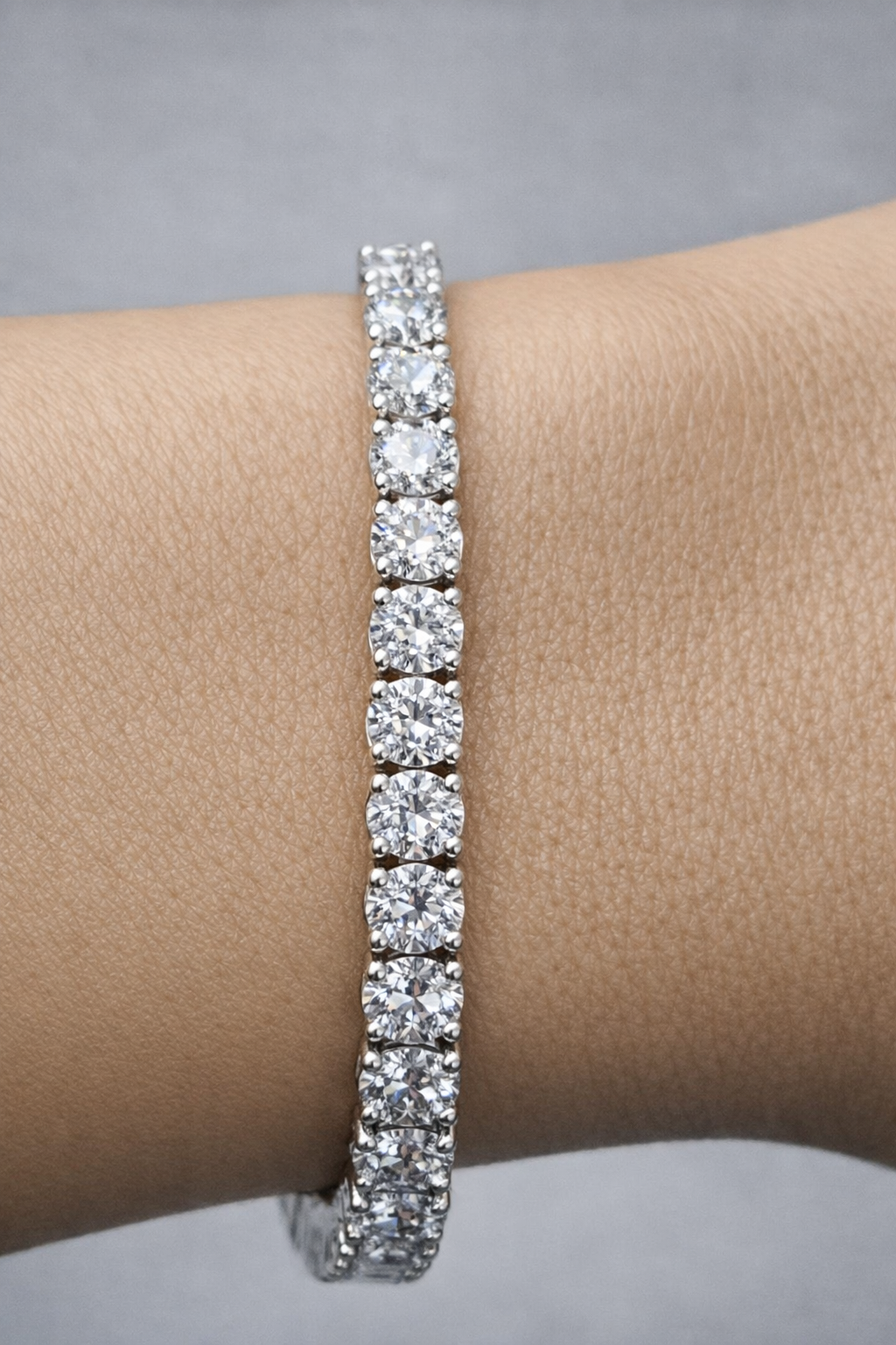 7.550cttw White Gold Lab Diamond 7" Tennis Bracelet