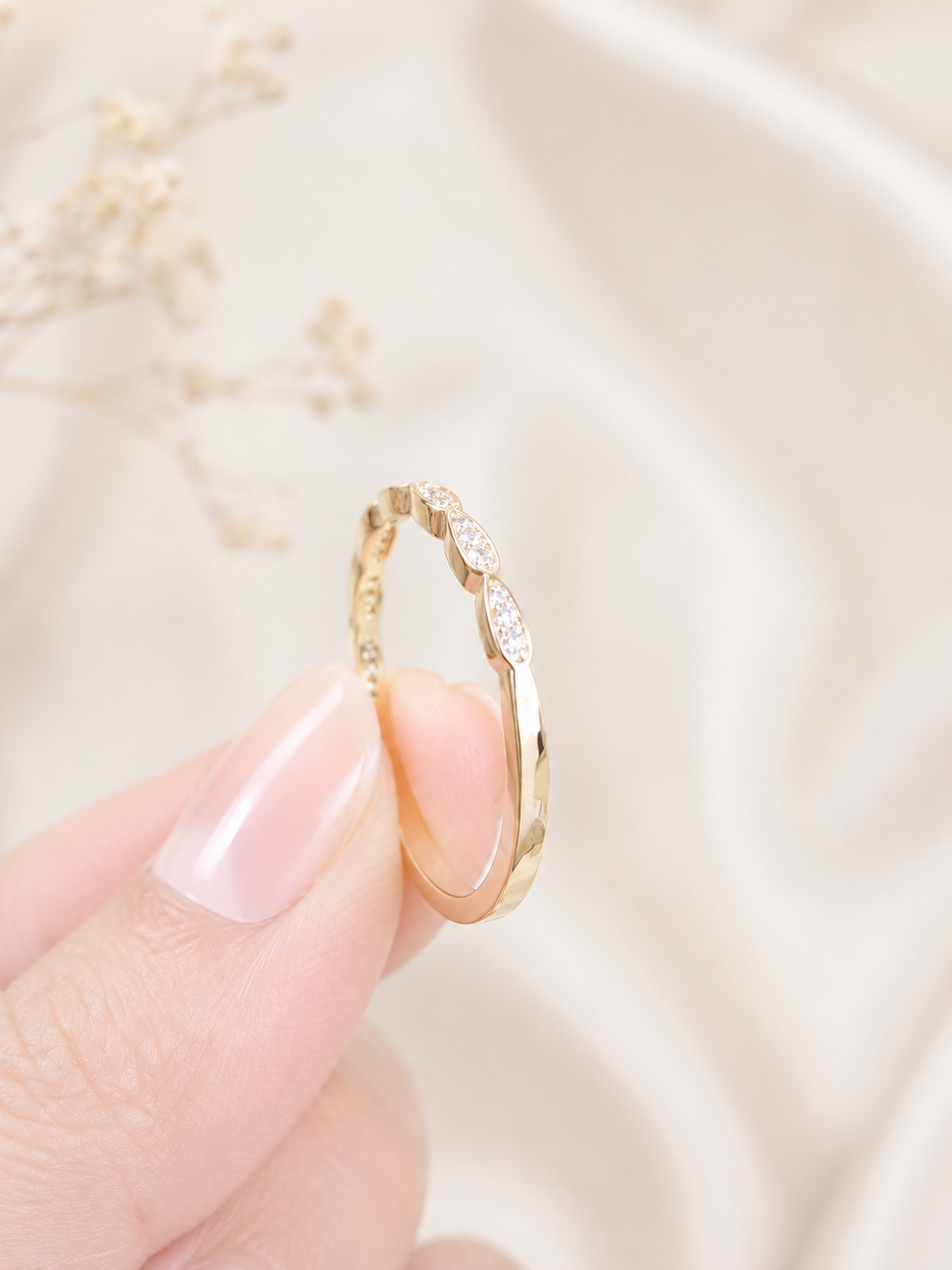 Yellow Gold Round Lab Diamond Eternity Band