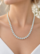IGI Certified 21.30cttw Yellow Gold Lab Diamond 17" Tennis Necklace