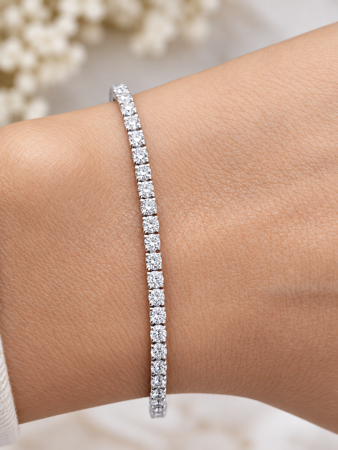 3cttw Gold Lab Diamond 7" Tennis Bracelet