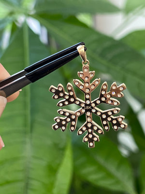 *Premade* 18k 1.77 CT Lab Yellow Snowflake Pendant