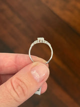 White gold marquise and round lab diamond ring