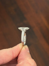 White gold marquise and round lab diamond ring