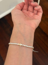 4 prong yellow gold with white gold prongs 7.42ct lab diamond tennis bracelet