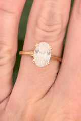Yellow gold 2.02ct oval lab diamond ring