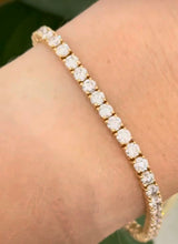 4 prong yellow gold 8.33ct lab diamond tennis bracelet