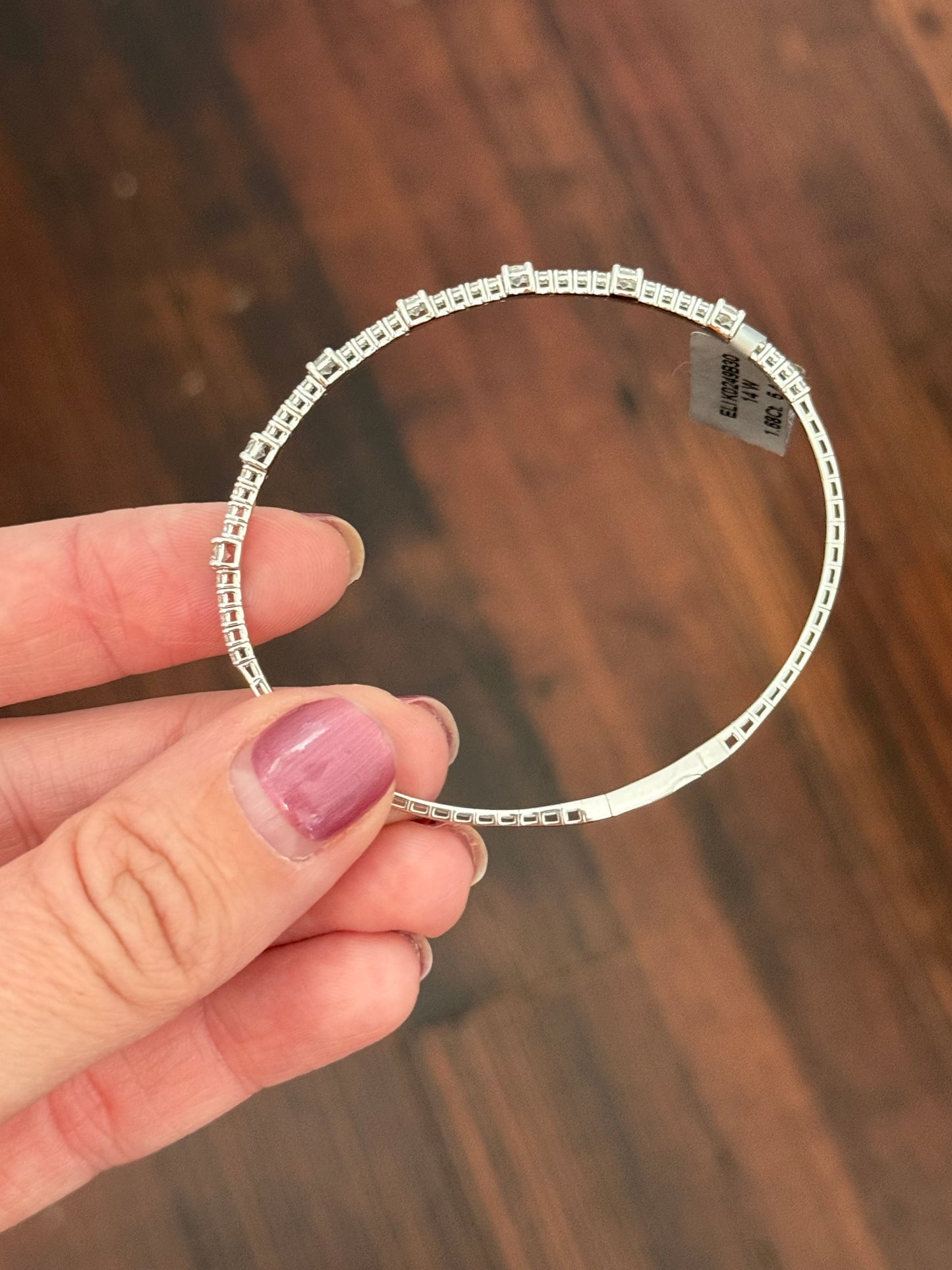 White gold 1.68ct lab diamond flex bracelet