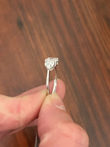 White gold asscher and heart shape lab diamond ring