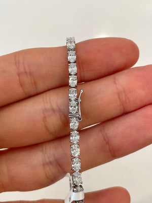 Lab 4.88ct 6.9inches Oval Tennis Bracelet