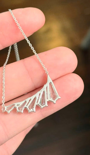 3.16 ct White Gold Double Sided Shield Cut Lab Diamond Necklace