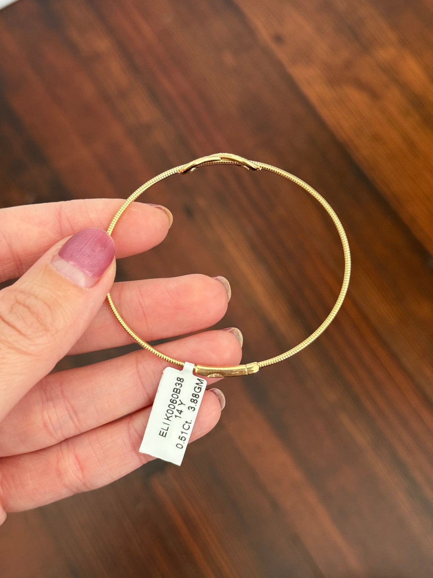 Yellow gold 0.51ct natural diamond infinity flex bracelet