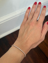 4 prong white gold 2.85ct pink lab diamond tennis bracelet