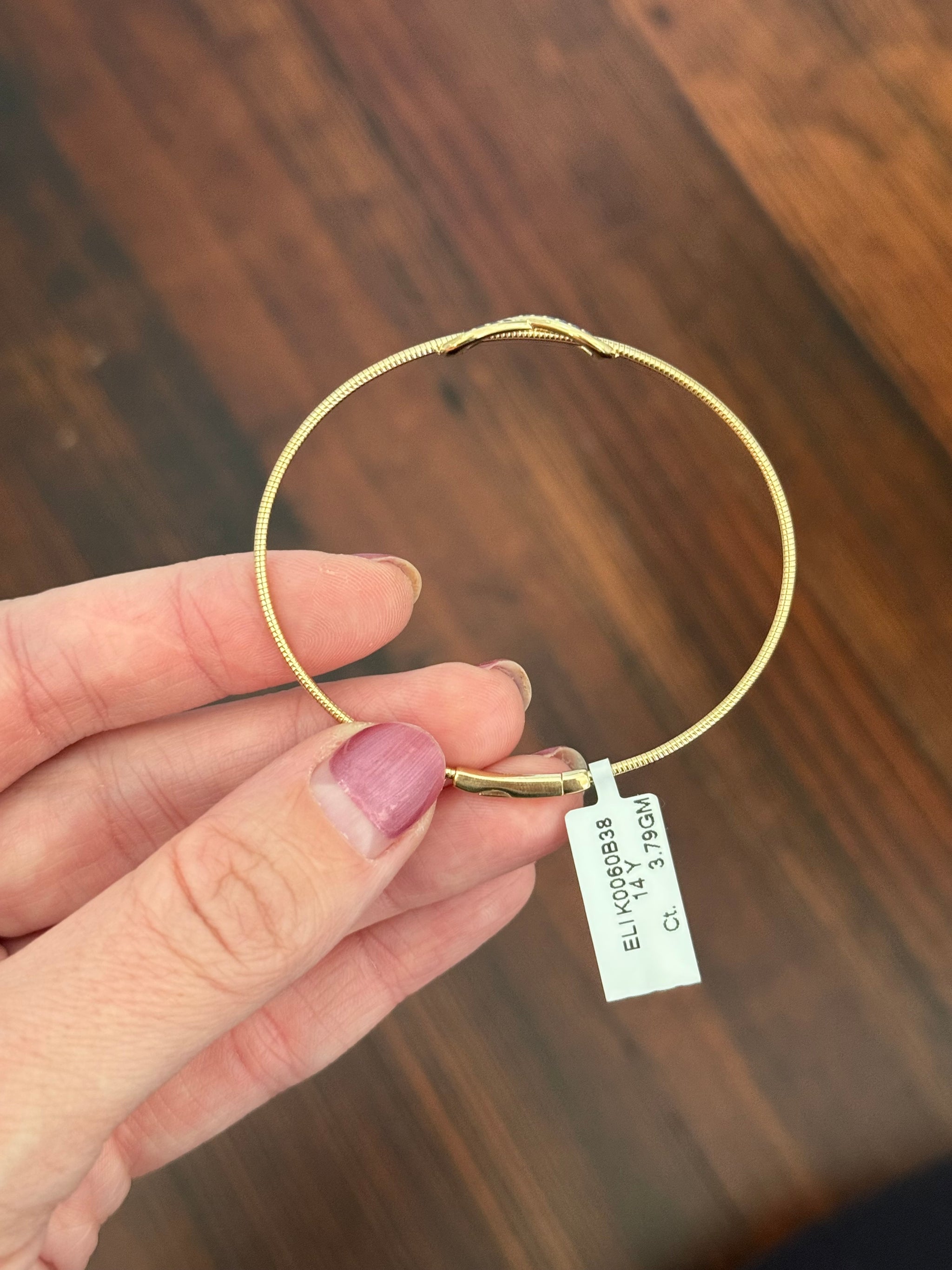 Yellow gold sapphire infinity flex bracelet