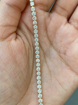 6.25 CT Lab 7 Inches Yellow Tennis Bracelet