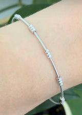 White gold natural diamond flex bracelet