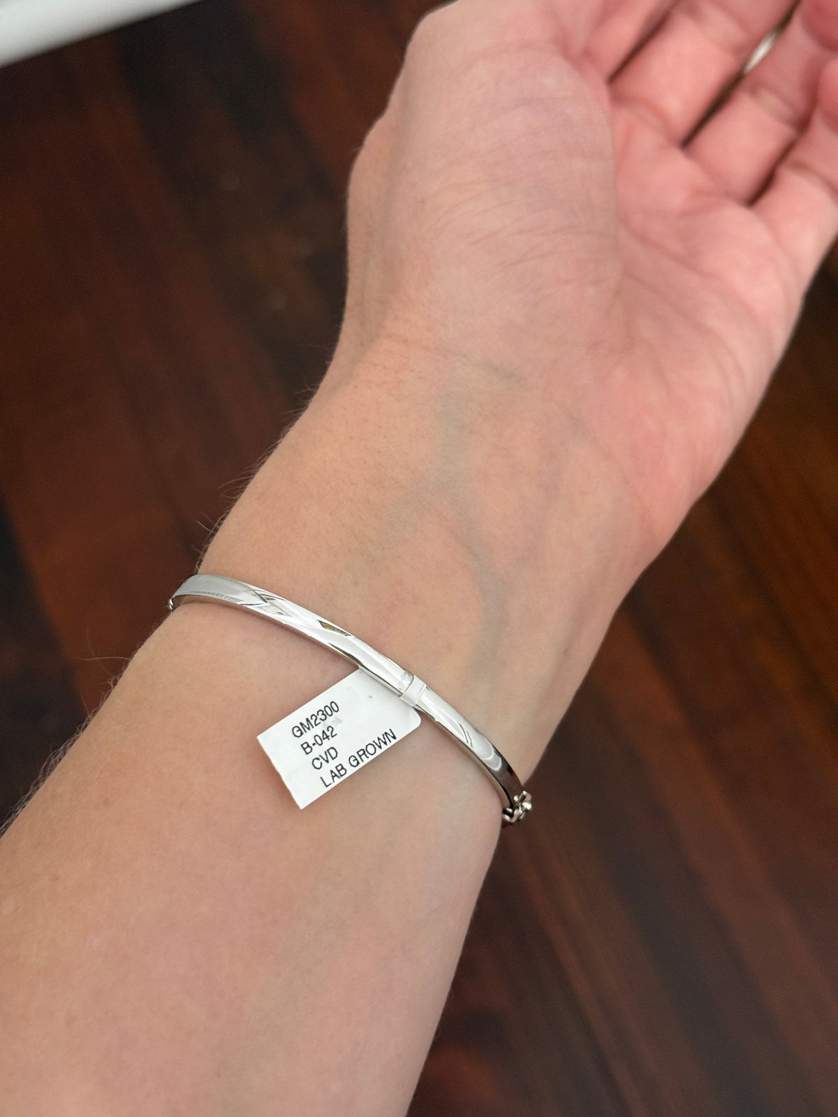 White gold 2.06ct lab diamond bracelet