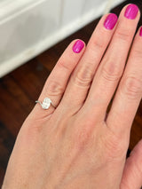 White gold IGI certified 1ct oval lab diamond ring