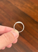 White gold lab diamond curved band