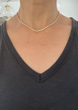 16.5” 4 prong yellow gold with white gold prongs 5.08ct lab diamond tennis necklace