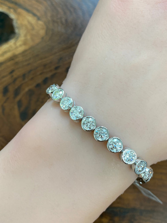 12.74 ct Lab 7.25 inches Bezel Tennis Bracelet